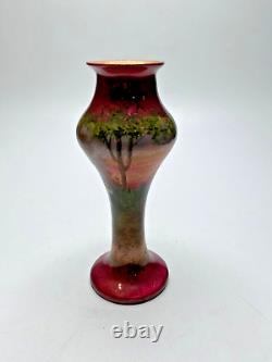 19th Century French Signed Enamel Hand Painted Small Vase