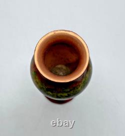 19th Century French Signed Enamel Hand Painted Small Vase