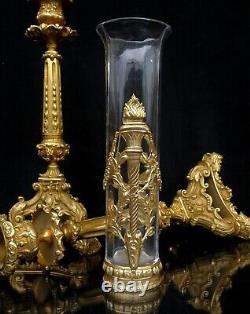 19th French Vase Crystal And Bronze Gilded