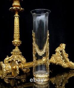 19th French Vase Crystal And Bronze Gilded