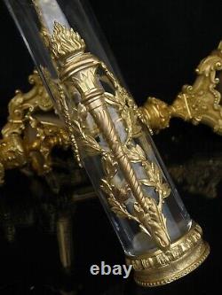 19th French Vase Crystal And Bronze Gilded