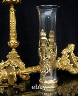 19th French Vase Crystal And Bronze Gilded