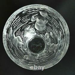 1 (One) LALIQUE ONDINES Frosted Lead Crystal Vase Signed ESTATE FIND