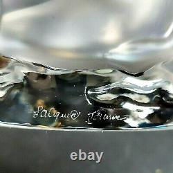 1 (One) LALIQUE ONDINES Frosted Lead Crystal Vase Signed ESTATE FIND