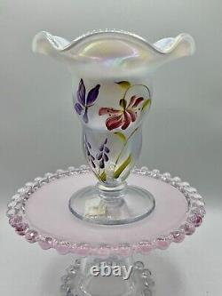 2005 Fenton Family Signature Series French Opalescent Iridescent Stargazer Vase