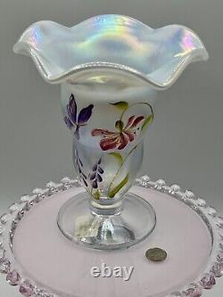 2005 Fenton Family Signature Series French Opalescent Iridescent Stargazer Vase