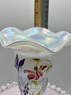 2005 Fenton Family Signature Series French Opalescent Iridescent Stargazer Vase