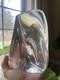 2 Daum France Clear Crystal pair Free Form Bookends Mid-Century Heavy Set Glass