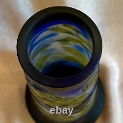 2 Emile Galle' Reproduction Cameo Glass Vases Art Nouveau Dogwood Flowers 14