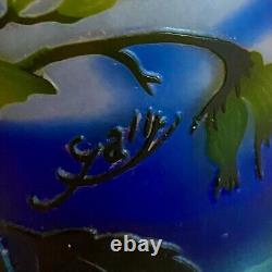 2 Emile Galle' Reproduction Cameo Glass Vases Art Nouveau Dogwood Flowers 14