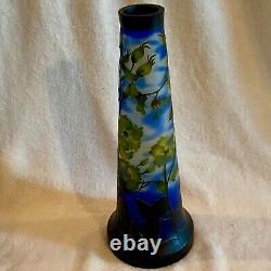 2 Emile Galle' Reproduction Cameo Glass Vases Art Nouveau Dogwood Flowers 14