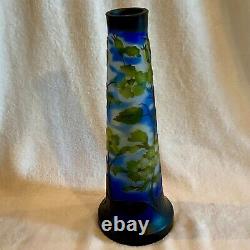 2 Emile Galle' Reproduction Cameo Glass Vases Art Nouveau Dogwood Flowers 14