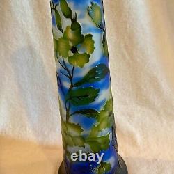 2 Emile Galle' Reproduction Cameo Glass Vases Art Nouveau Dogwood Flowers 14