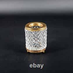 3.1 Antique French Crystal Glass BACCARAT Cut Cylinder Ormolu Vase