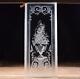 51 Tall Antique French Etched Glass Windows Frosted Glass with Flowers and Vase