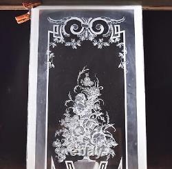 51 Tall Antique French Etched Glass Windows Frosted Glass with Flowers and Vase
