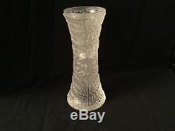 $640 Lalique Crystal Psyche Fern Leaves 7 Bud Vase New In Box