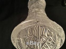 $640 Lalique Crystal Psyche Fern Leaves 7 Bud Vase New In Box