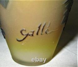 ANTIQUE EMILE GALLE FRENCH ART GLASS LATE 1800's ART NOUVEAU CABINET VASE SIGN