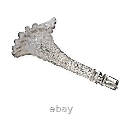 ANTIQUE FENTON FRENCH DIAMOND LACE OPALESCENT ART GLASS FLOWER EPERGNE VASE mint
