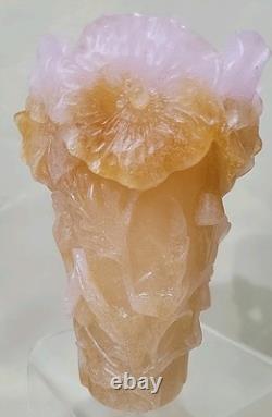 ANTIQUE French Daum Nancy Pate De Verre Art Glass Vase Lilac &? Signed Rare 7