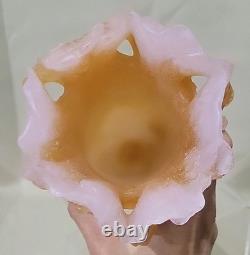 ANTIQUE French Daum Nancy Pate De Verre Art Glass Vase Lilac &? Signed Rare 7