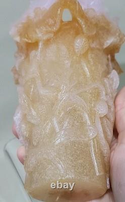 ANTIQUE French Daum Nancy Pate De Verre Art Glass Vase Lilac &? Signed Rare 7