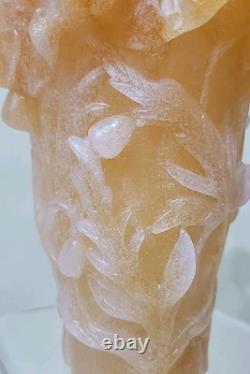 ANTIQUE French Daum Nancy Pate De Verre Art Glass Vase Lilac &? Signed Rare 7