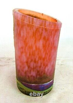 ANTIQUE PATE DE VERRE VASE FRENCH ART GLASS LAMARTINE c. 1910