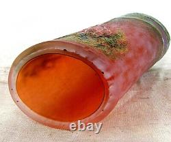 ANTIQUE PATE DE VERRE VASE FRENCH ART GLASS LAMARTINE c. 1910