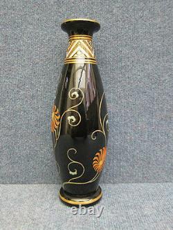 ART DECO ENAMELLED VASE BY BACCARAT, FRENCH, VERY GOOD CONDITION 1920's