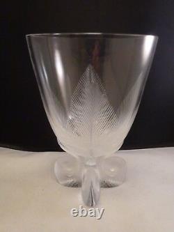 AUTHENTIC Lalique Osmonde Fern Leaf Frosted Vase FOOTED