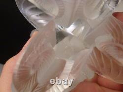 AUTHENTIC Lalique Osmonde Fern Leaf Frosted Vase FOOTED