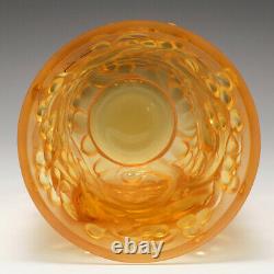 A Lalique Avallon In Pale Amber and Frosted Glass Vase