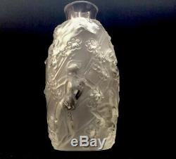 A Lalique Bud Vase With Nude Woman And Flowers