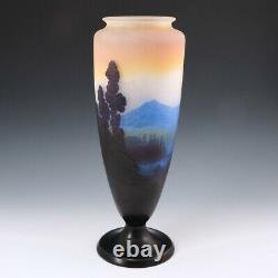 A Very Fine Monumental Galle Landscape Vase c1915