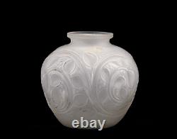 A Vintage Frosted French Art Glass Decorated Vase