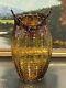 Amazing and BIG 13.5 French Art Verre Artisanal Glass Amber Owl Vase
