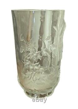 American Crystal Art Glass Verlys Vase with Chinese Mandarin Chinoiserie Design