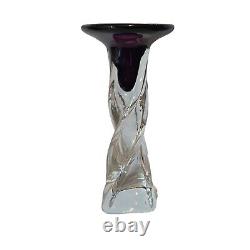Amethyst Crystal Purple Vase Studio Art Glass Francis Le Salle La Chausse NOLA