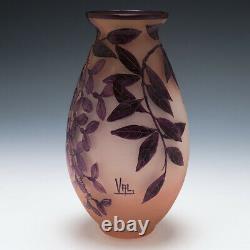 An Enamelled Cameo Vase Val Et Compagnie c1920