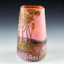 An Enamelled Landscape Legras Glass Vase c1920