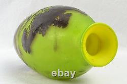 Andre Delatte 1920's French Cameo Scenic Vase in Brown and Green