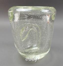 Andre Thuret (1898-1965) Signed French Art Deco Chunky Heavy Rare Art Glass Vase