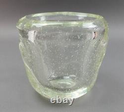 Andre Thuret (1898-1965) Signed French Art Deco Chunky Heavy Rare Art Glass Vase