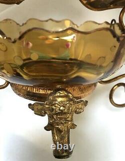 Antiq French PERFUME Bottle Caddy Enamel Glass Epergne VASE Ormolu WATCH HOLDER