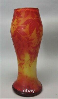 Antique 12.5 Early 19th C. MICHEL French Art Nouveau Cameo Glass Vase c. 1920