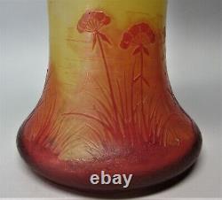 Antique 12.5 Early 19th C. MICHEL French Art Nouveau Cameo Glass Vase c. 1920