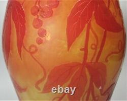 Antique 12.5 Early 19th C. MICHEL French Art Nouveau Cameo Glass Vase c. 1920