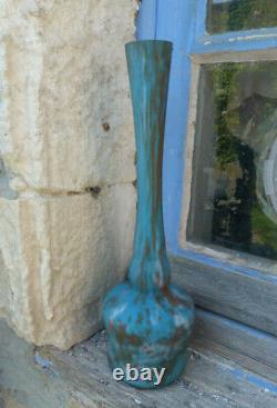 Antique 1900 Signed Jouvray French Art Nouveau Art glass soliflore vase Glass pa